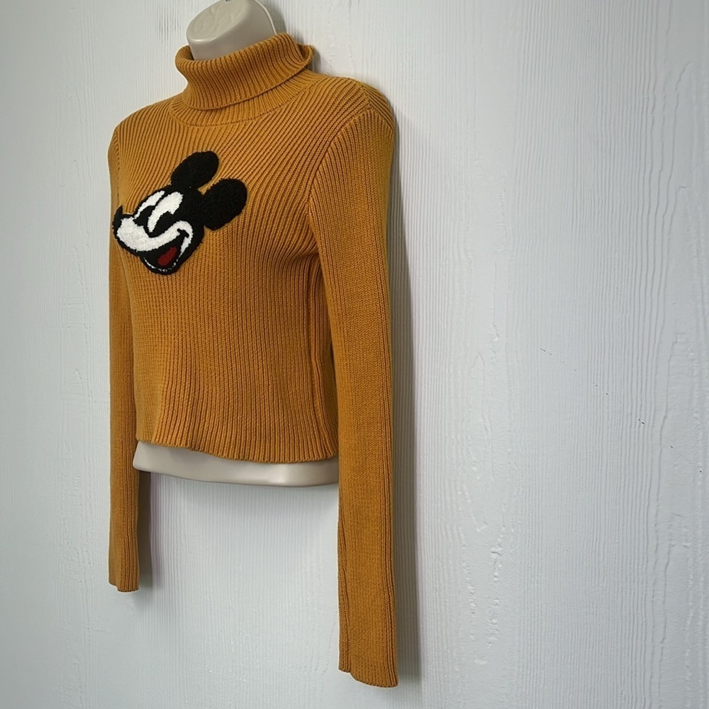 Forever 21 - Disney X Mickey Mouse Retro Yellow Crop Turtleneck Size Small - Picture 6 of 10